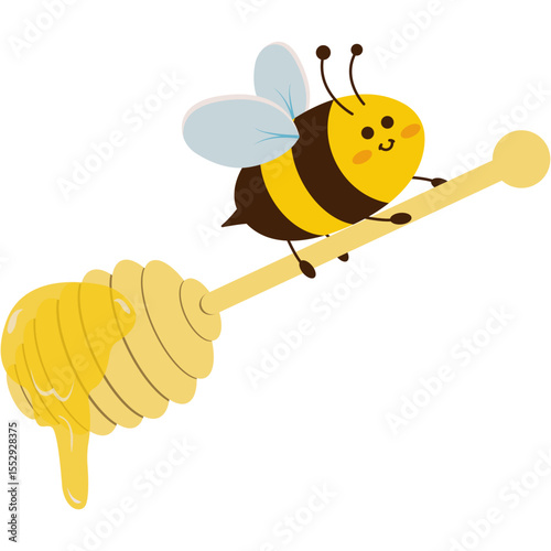 Cute Bee Illustration. Adorable cartoon bee illustration happy smiling insect fun kid cute baby wings black child. cartoon bee character logo vector cute yellow black honeybee mascot with wings illust