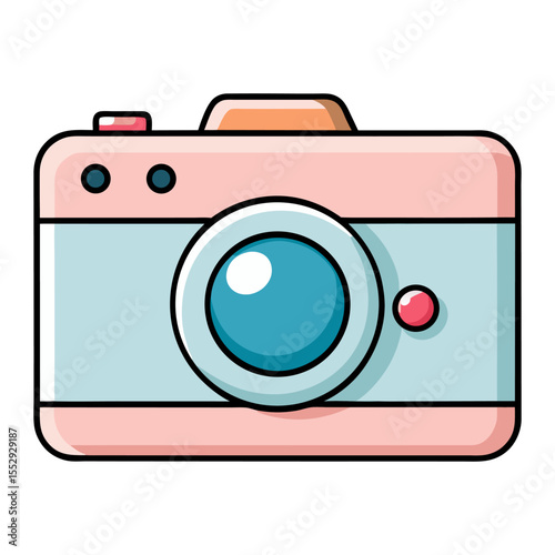 Flat cute camera icon vector illustration design
