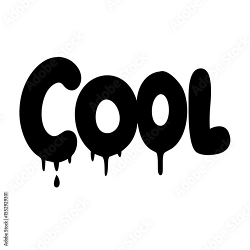 Cool text with dripping effect isolated on white background