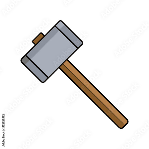 Flat digital hammer icon vector illustration design