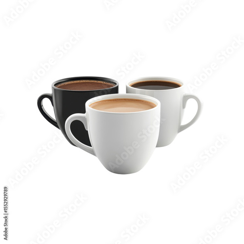 Wallpaper Mural Three Cups of Coffee Black, Brown, and White Torontodigital.ca