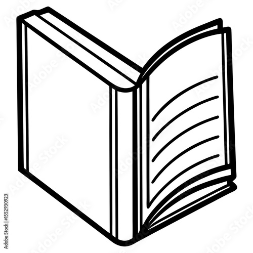 Open Book Outline Illustration A Symbol of Knowledge and Learning
