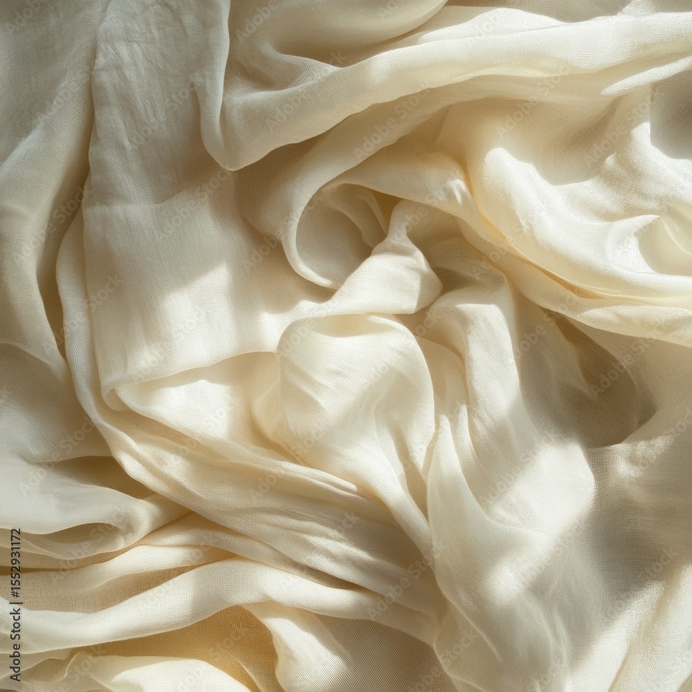 Obraz premium Soft White Fabric Texture with Elegant Drapery and Natural Light