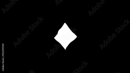 morph of four card suits on black background, gambling animation