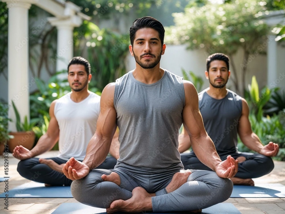group of young people meditating group of young people meditating