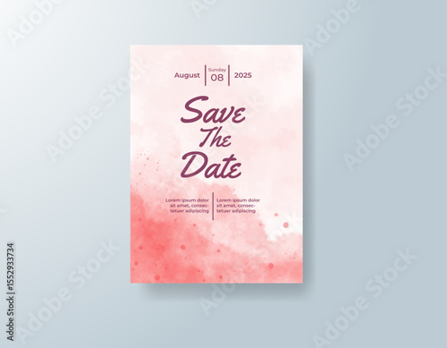 Watercolor wedding invitation card