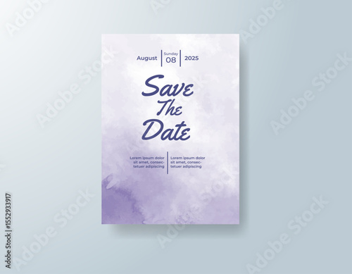 Watercolor wedding invitation card