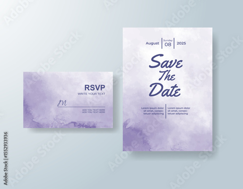 Watercolor wedding invitation card