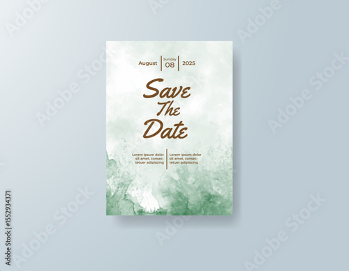 Watercolor wedding invitation card