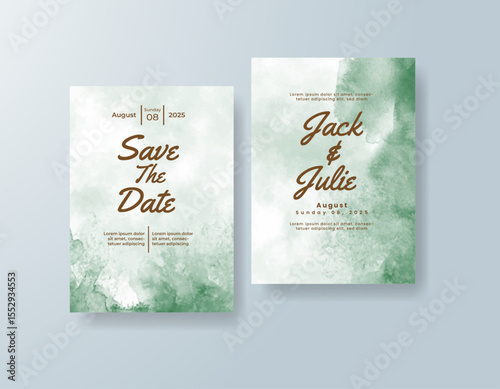 Watercolor wedding invitation card