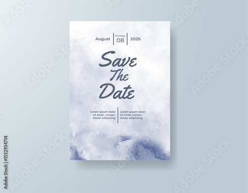 Watercolor wedding invitation card