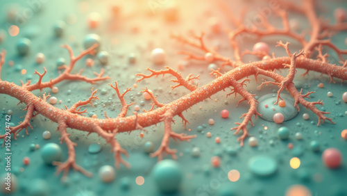 Vagus Nerve Stimulation (VNS) with a close-up of intricate nerve fibers against a colorful background.