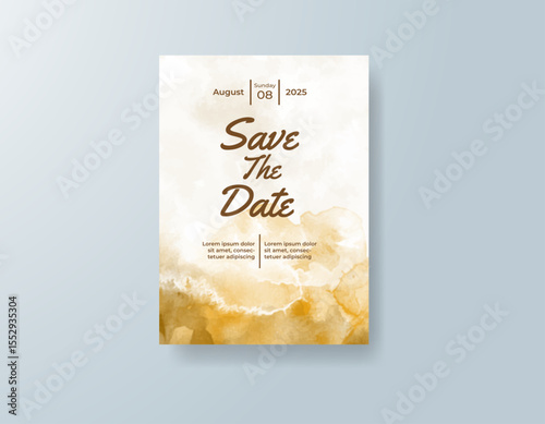 Watercolor wedding invitation card