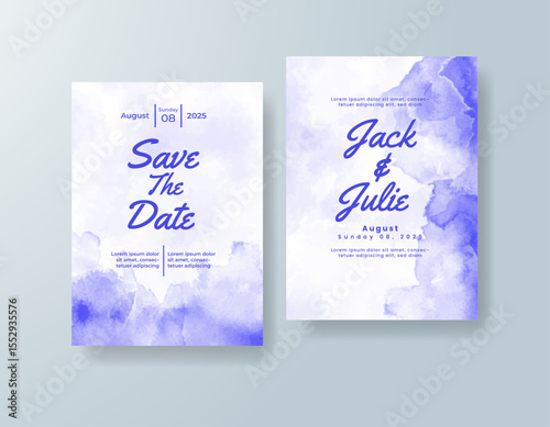 Watercolor wedding invitation card