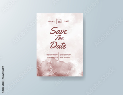 Watercolor wedding invitation card
