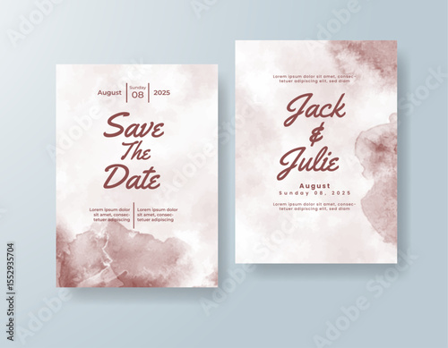 Watercolor wedding invitation card