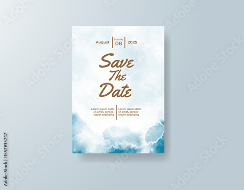 Watercolor wedding invitation card