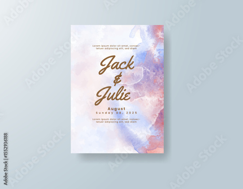 Watercolor wedding invitation card