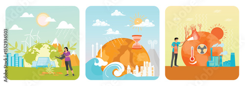 World Environment Day. Global Warming Effects. Extinguishing Forest Fire.
