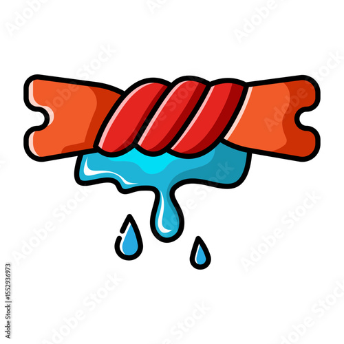 Made in UK Laundry day dreams are made of dripping red and blue candy vector icon.