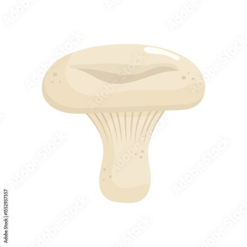 Milk mushroom isolated on white background. Autumn forest fungi in flat style. Vector illustration.