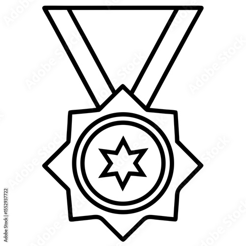 Minimalist Medal Line Art Design