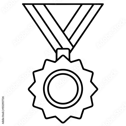 Minimalist Medal Line Art Design