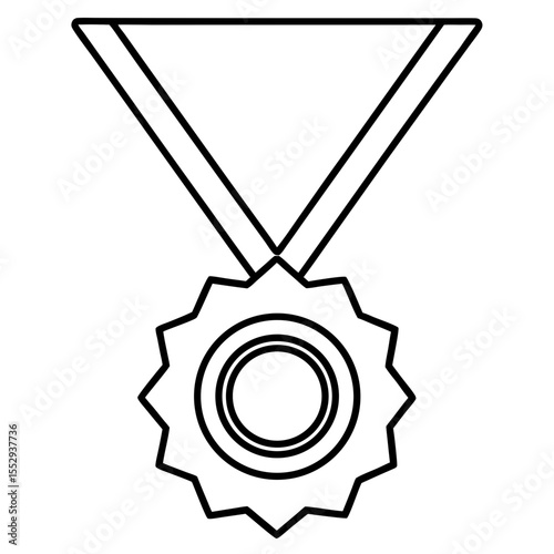 Minimalist Medal Line Art Design