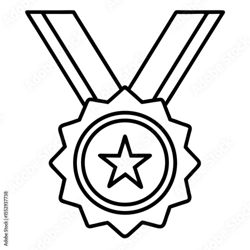 Minimalist Medal Line Art Design
