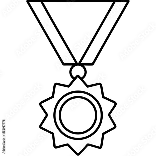 Minimalist Medal Line Art Design