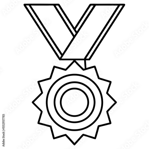 Minimalist Medal Line Art Design