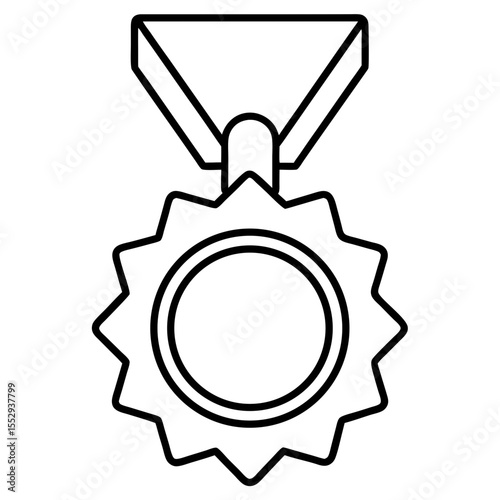 Minimalist Medal Line Art Design