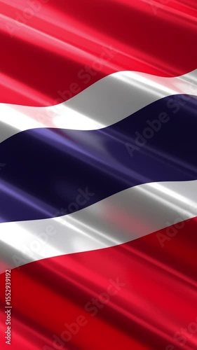 Thailand - vertical flag - seamless loop 3D 4k animation  (2160 x 3840 px)