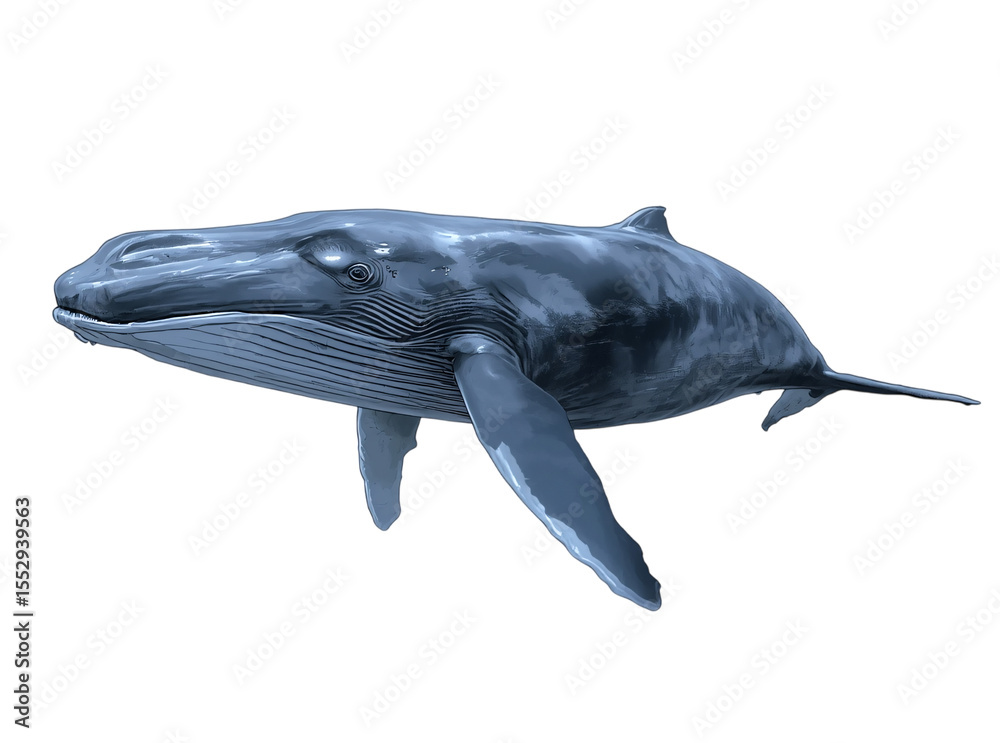 Fototapeta premium Blue whale, Balaenoptera musculus, Balaenopteridae, B. m. brevicauda, Balaenoptera, Chordata