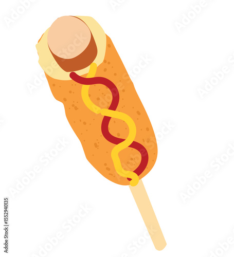 vektor Cheese dog is Korean version of American dog.