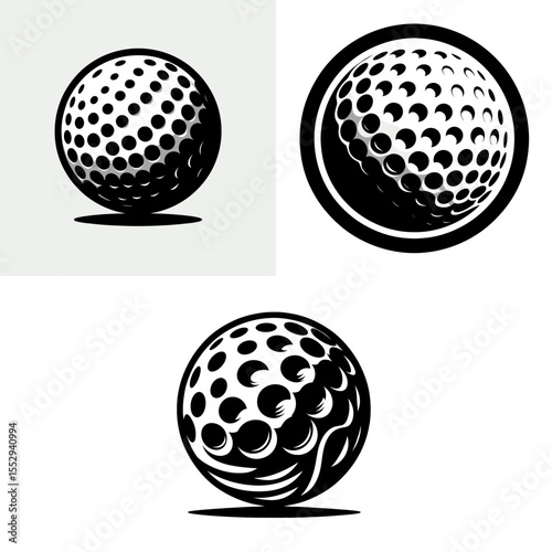 Golf ball. Sports Game Athlete Fitness Exercise Equipment Clipart Line Art Vector Illustration. Sphere for the golfing game a crucial piece of sport course.