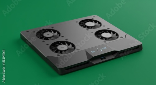 Modern Gray Computer Cooling System with Integrated Fans