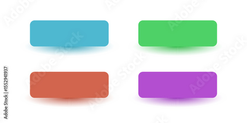 Colorful CTA button template set.