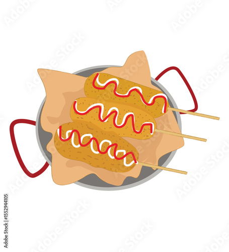 Corn Dog.Crispy Korean street corn dog 