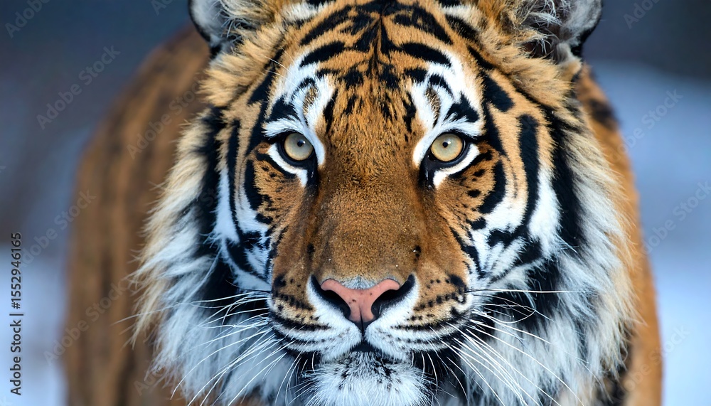 Naklejka premium Majestic Tiger Closeup with Winter.