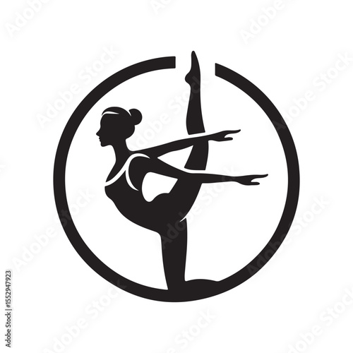Pilates vector silhouette clip art logo design illustration