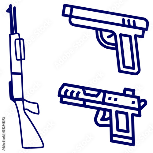 vector illustration of a firearm