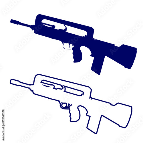 vector illustration of a firearm