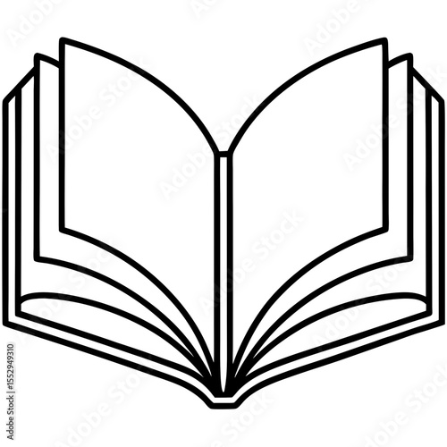 Minimalist Open Book Outline Vector