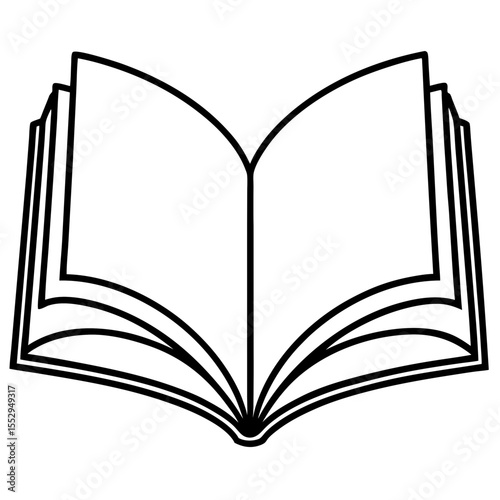Minimalist Open Book Outline Vector