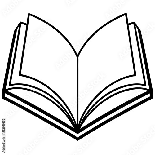 Minimalist Open Book Outline Vector