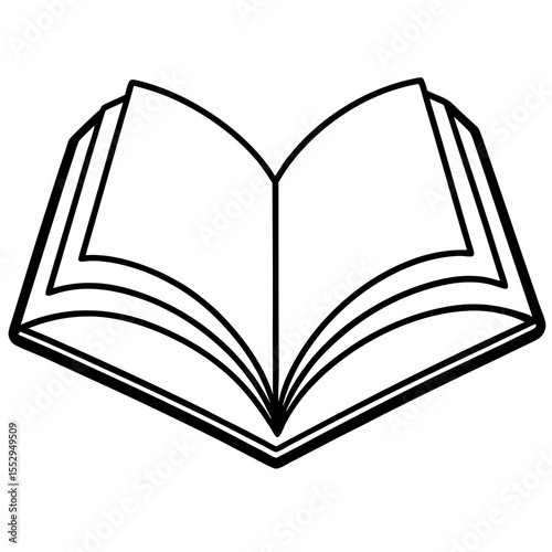Minimalist Open Book Outline Vector