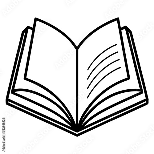 Minimalist Open Book Outline Vector