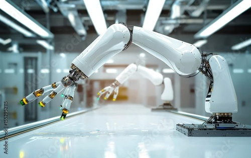 These robotic arms enhance precision and efficiency in manufacturing processes. 