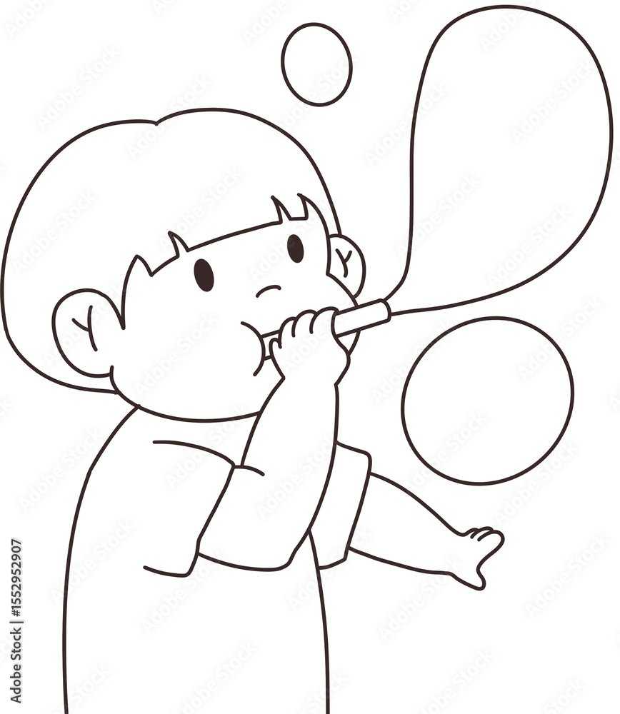 Obraz premium Children playing with soap bubbles